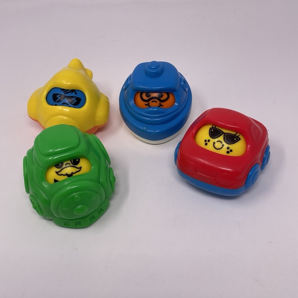 Lot of 4 Vintage 1997 Fisher-Price Rolling Action Figures Toddler Toys Mixed Set